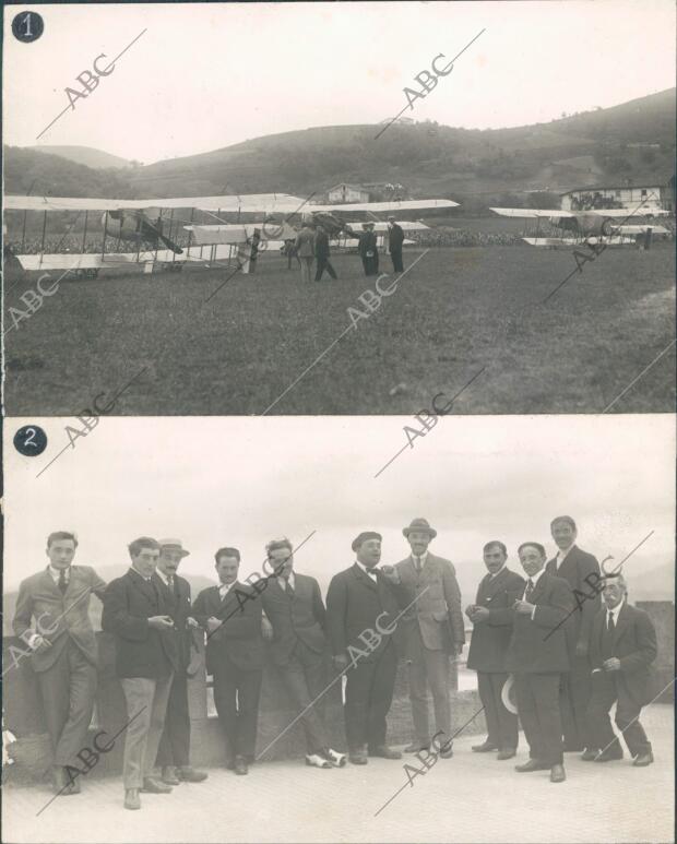 los Aeroplanos que Han Inaugurado este servicio entre Biarritz y san Sebastian,...