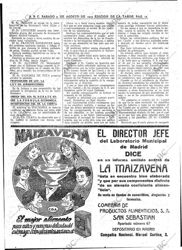 ABC MADRID 09-08-1919 página 12