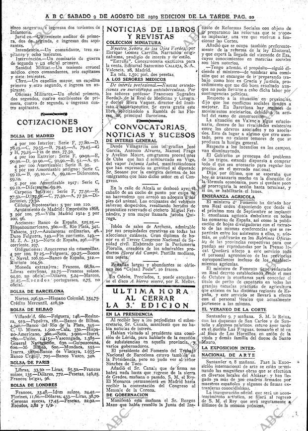 ABC MADRID 09-08-1919 página 20