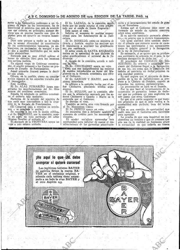 ABC MADRID 10-08-1919 página 14