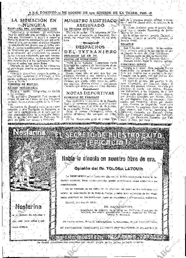 ABC MADRID 10-08-1919 página 16