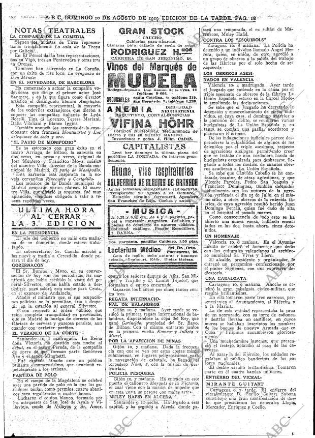 ABC MADRID 10-08-1919 página 18
