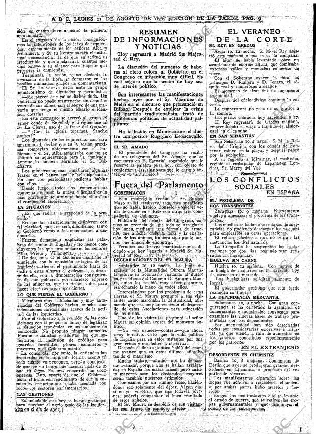ABC MADRID 11-08-1919 página 9