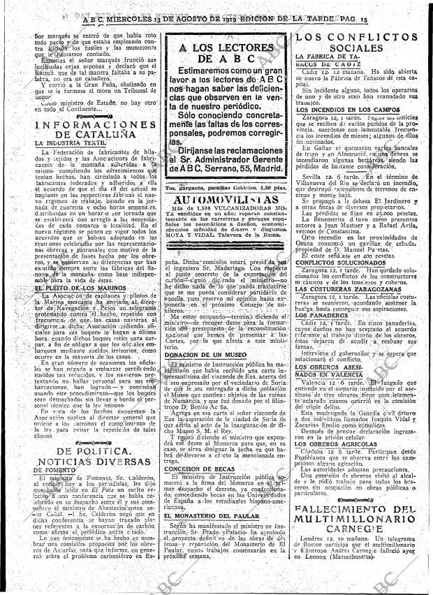 ABC MADRID 13-08-1919 página 15