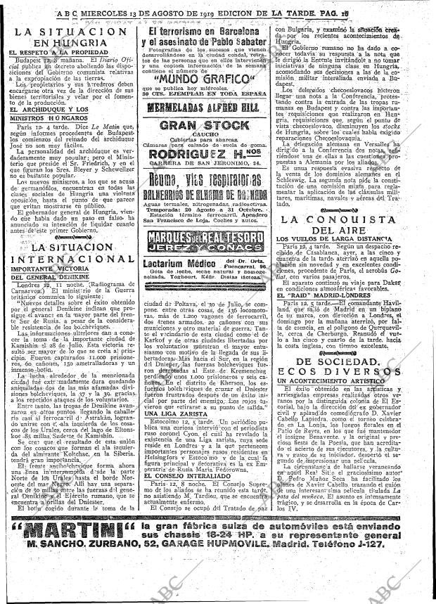 ABC MADRID 13-08-1919 página 16