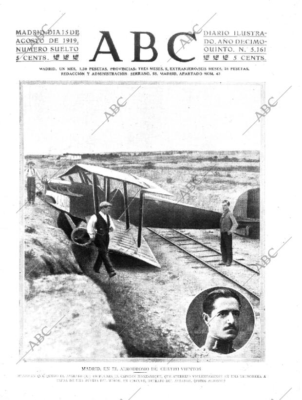 ABC MADRID 15-08-1919 página 1