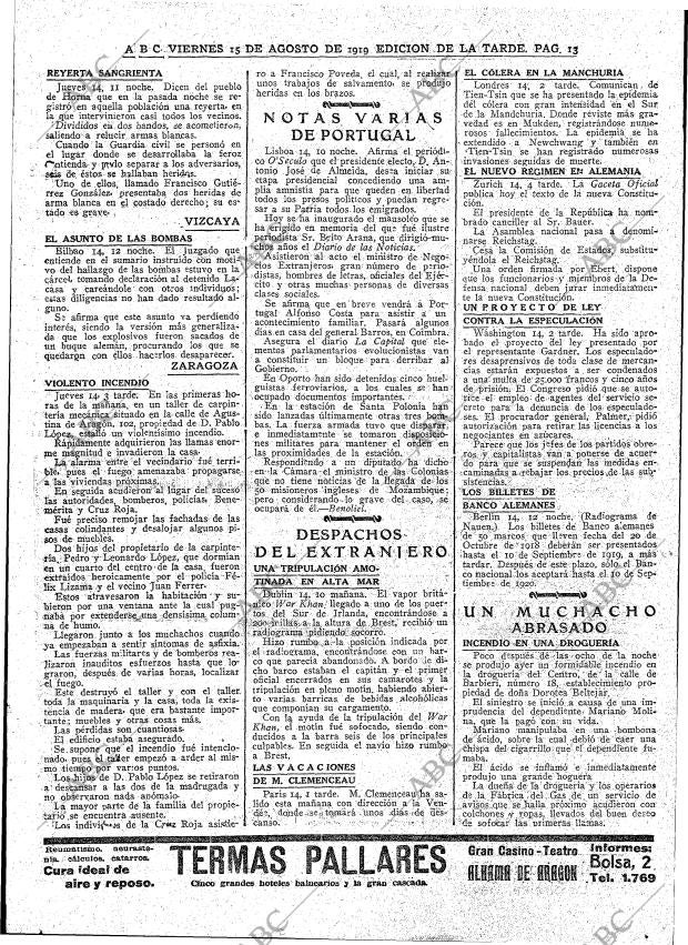 ABC MADRID 15-08-1919 página 13