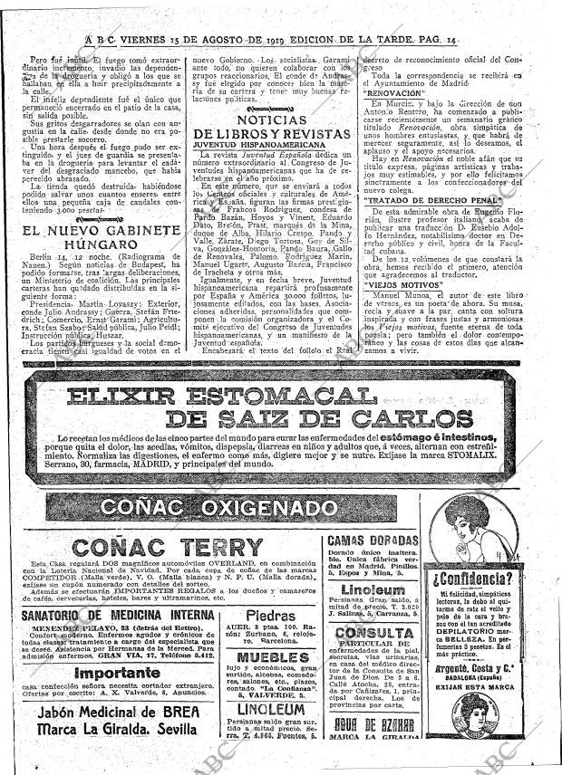 ABC MADRID 15-08-1919 página 14