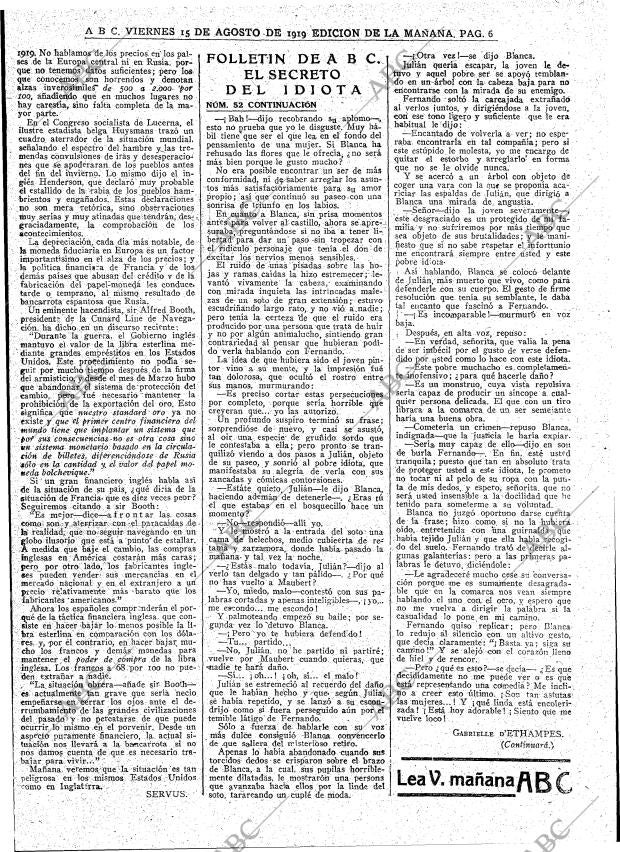 ABC MADRID 15-08-1919 página 6