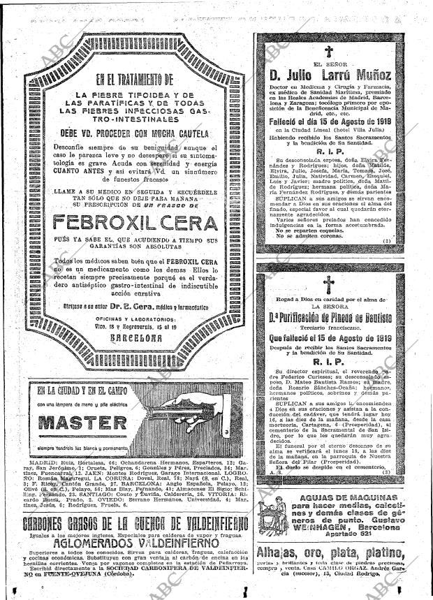 ABC MADRID 16-08-1919 página 20