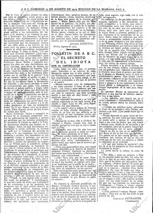 ABC MADRID 17-08-1919 página 6