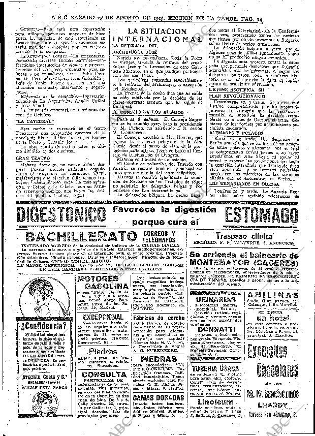 ABC MADRID 23-08-1919 página 14