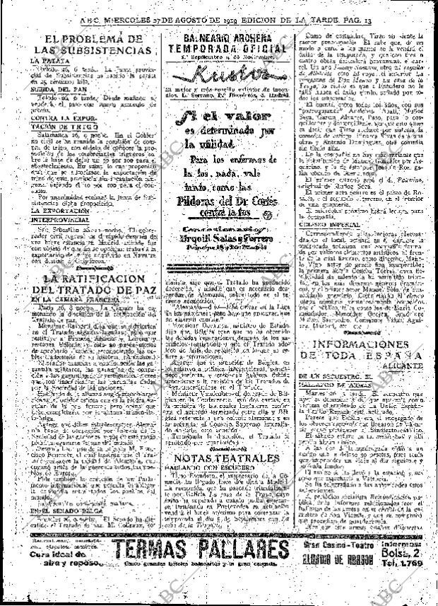 ABC MADRID 27-08-1919 página 13