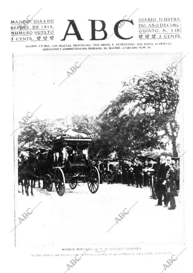 ABC MADRID 06-09-1919 página 1