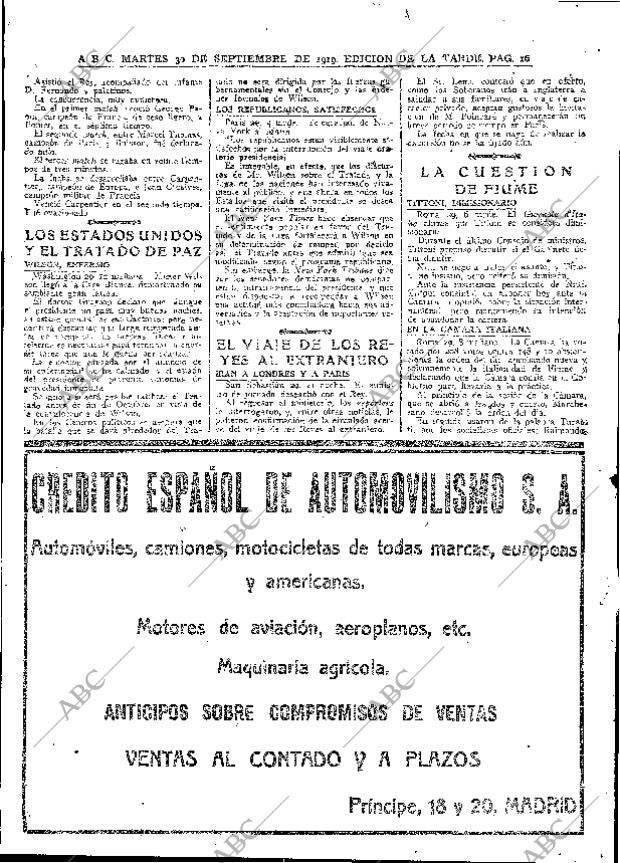 ABC MADRID 30-09-1919 página 16