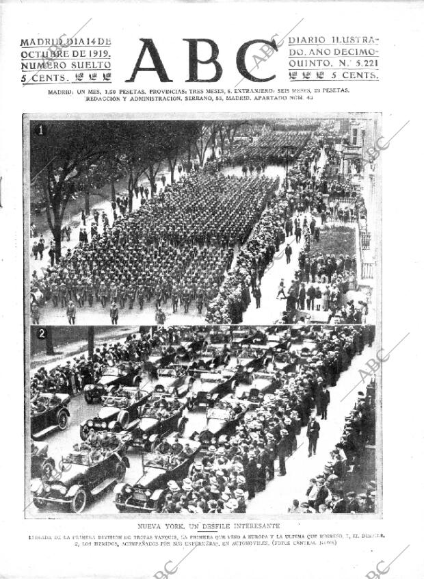 ABC MADRID 14-10-1919 página 1