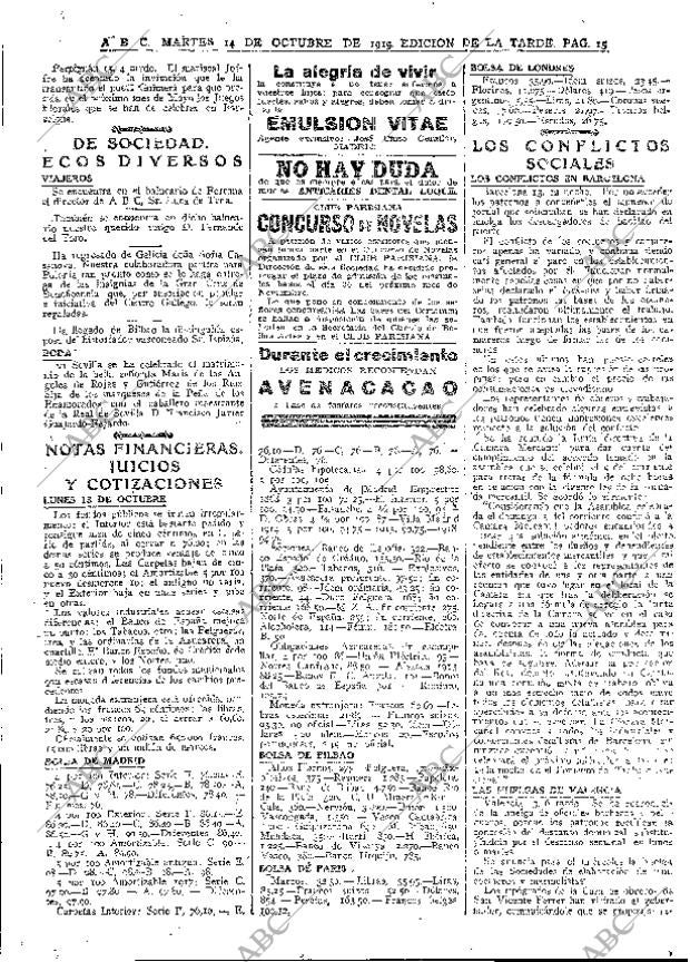 ABC MADRID 14-10-1919 página 15