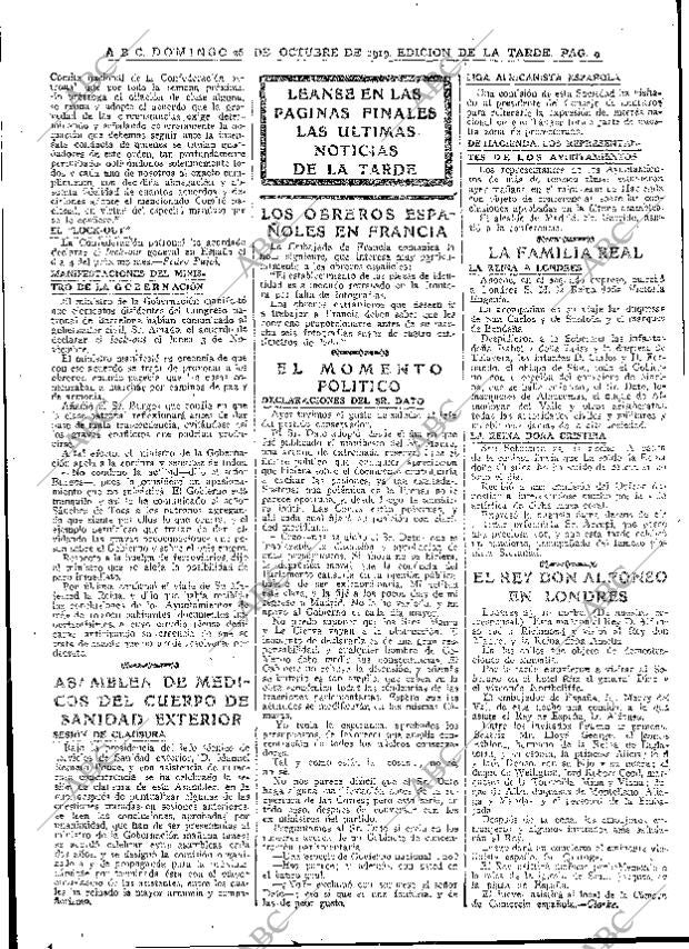 ABC MADRID 26-10-1919 página 9