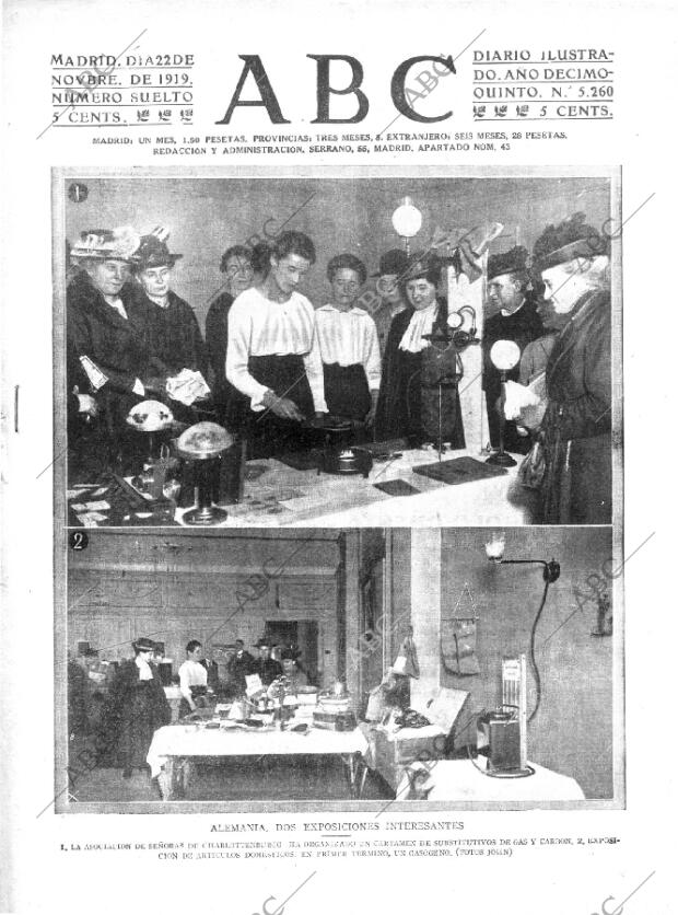 ABC MADRID 22-11-1919 página 1