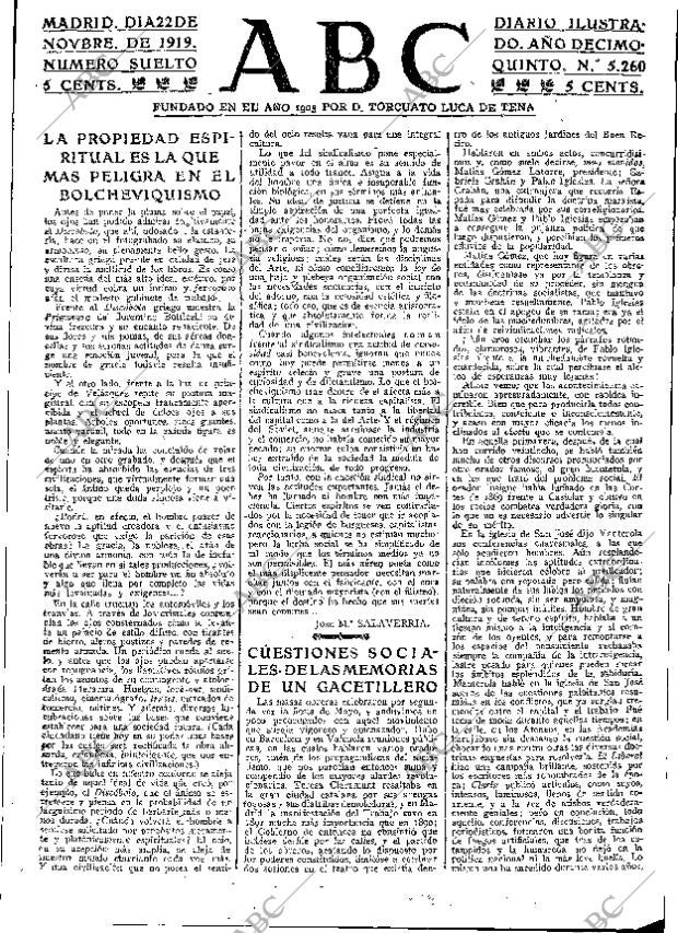 ABC MADRID 22-11-1919 página 3