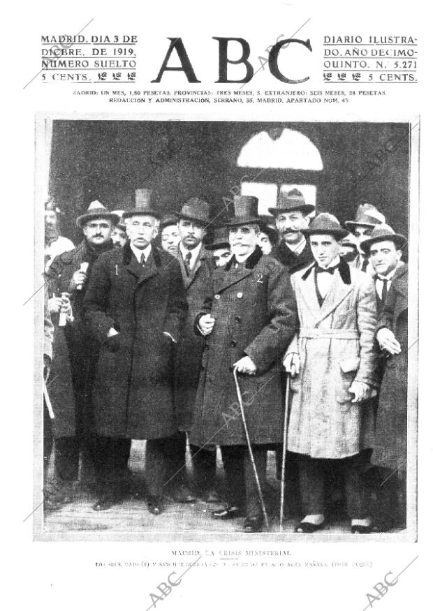 ABC MADRID 03-12-1919 página 1