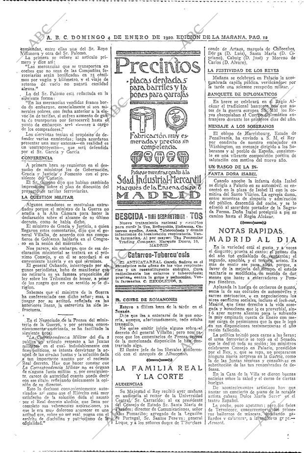 ABC MADRID 04-01-1920 página 12