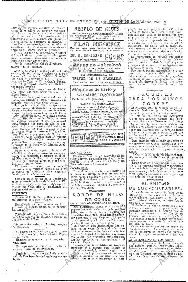 ABC MADRID 04-01-1920 página 16