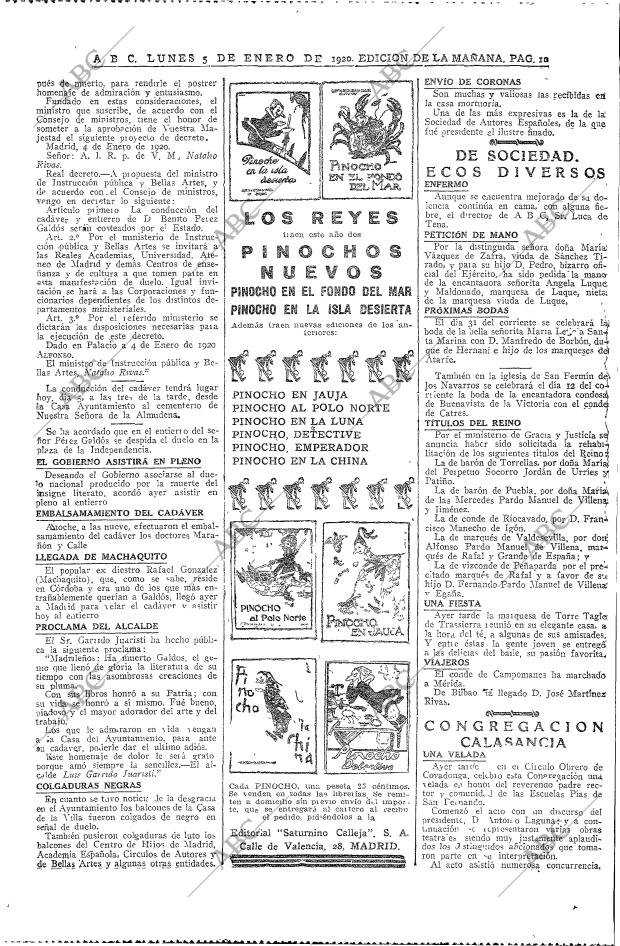 ABC MADRID 05-01-1920 página 10