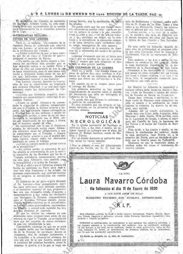 ABC MADRID 12-01-1920 página 14
