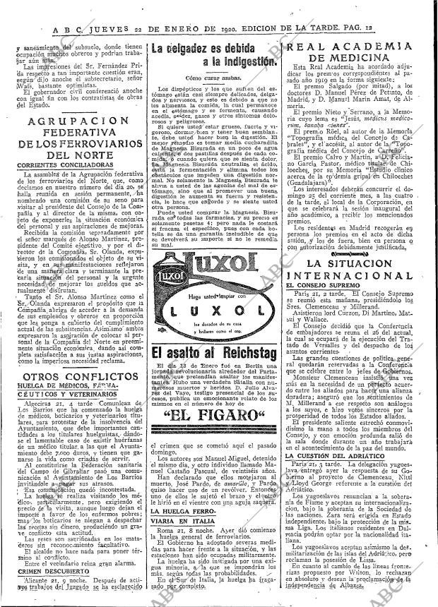 ABC MADRID 22-01-1920 página 12