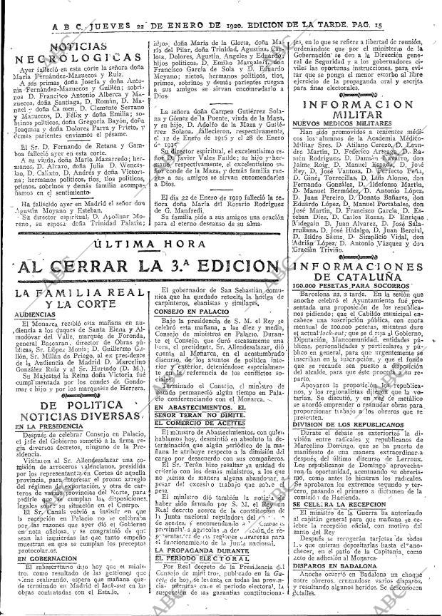 ABC MADRID 22-01-1920 página 15