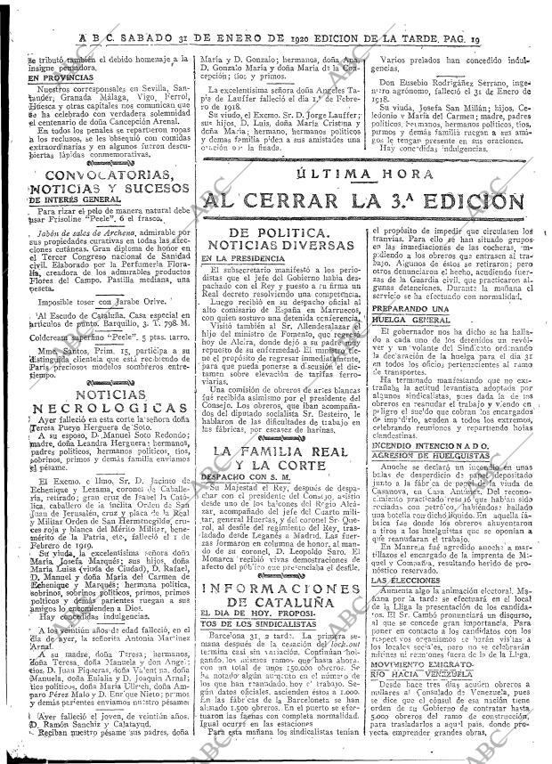 ABC MADRID 31-01-1920 página 19