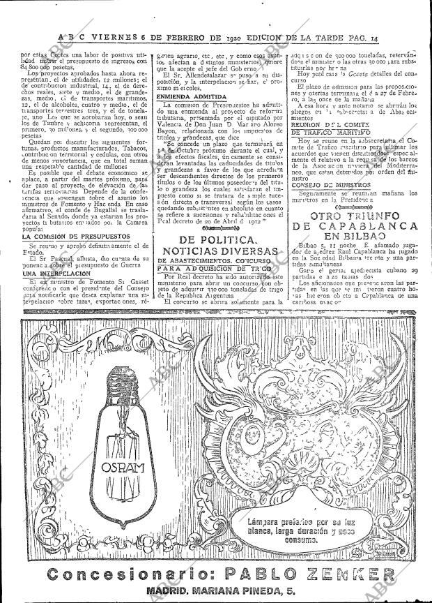 ABC MADRID 06-02-1920 página 14