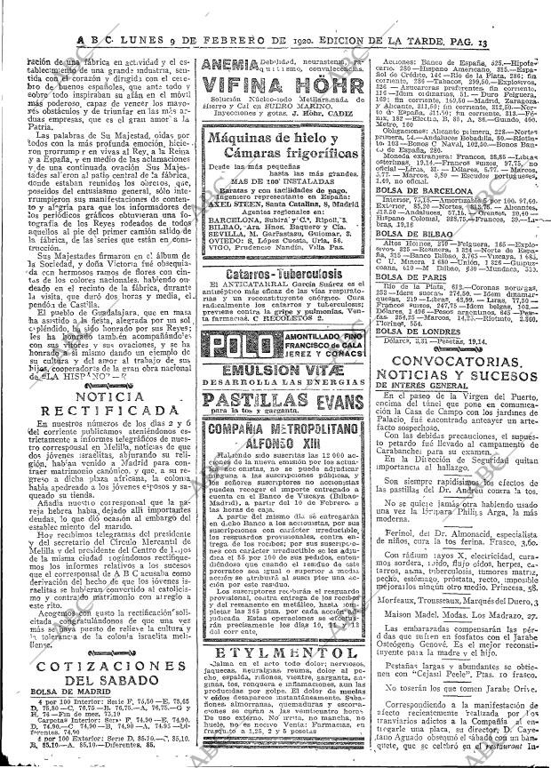 ABC MADRID 09-02-1920 página 13