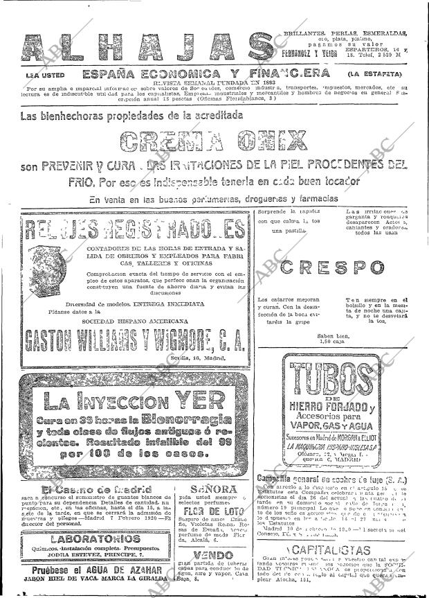 ABC MADRID 10-02-1920 página 20