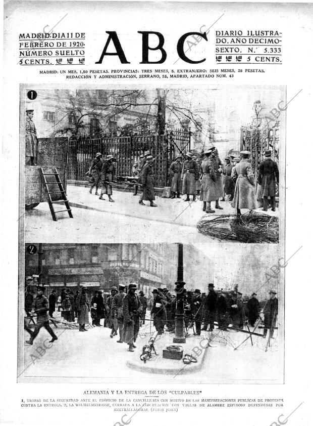 ABC MADRID 11-02-1920 página 1