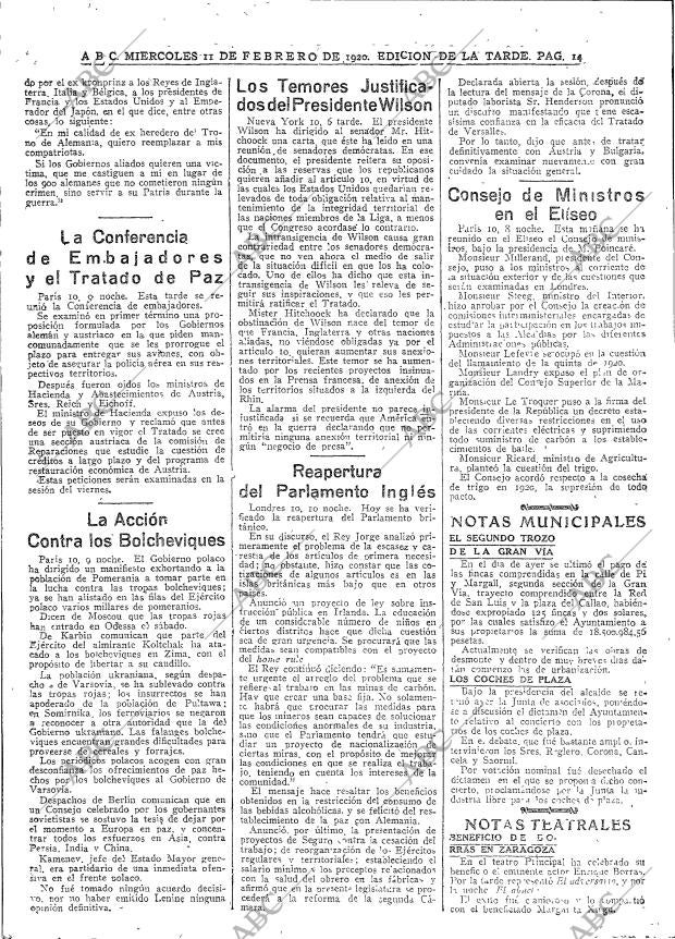 ABC MADRID 11-02-1920 página 14
