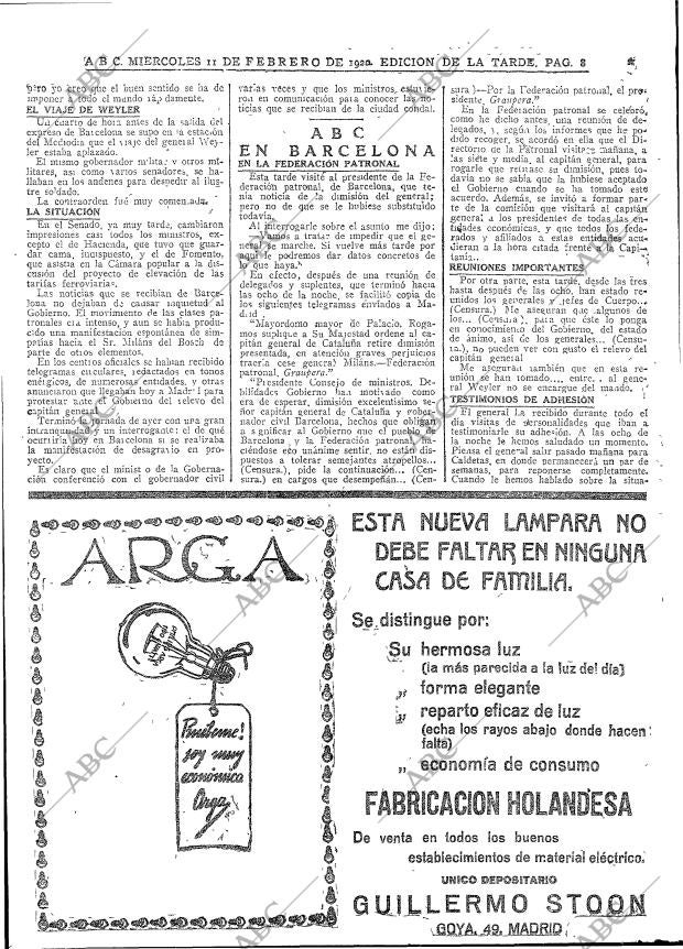 ABC MADRID 11-02-1920 página 8