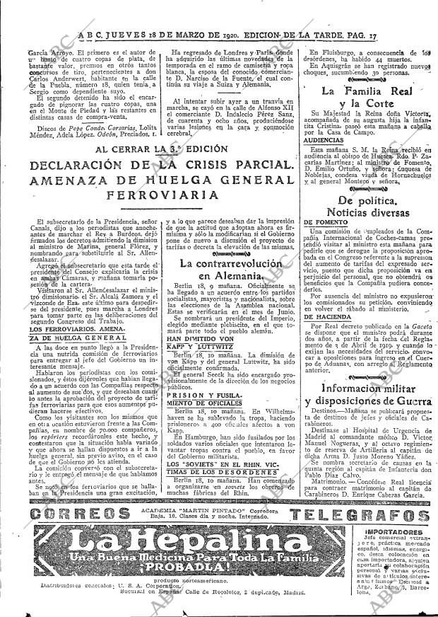 ABC MADRID 18-03-1920 página 17