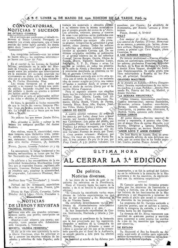 ABC MADRID 29-03-1920 página 14