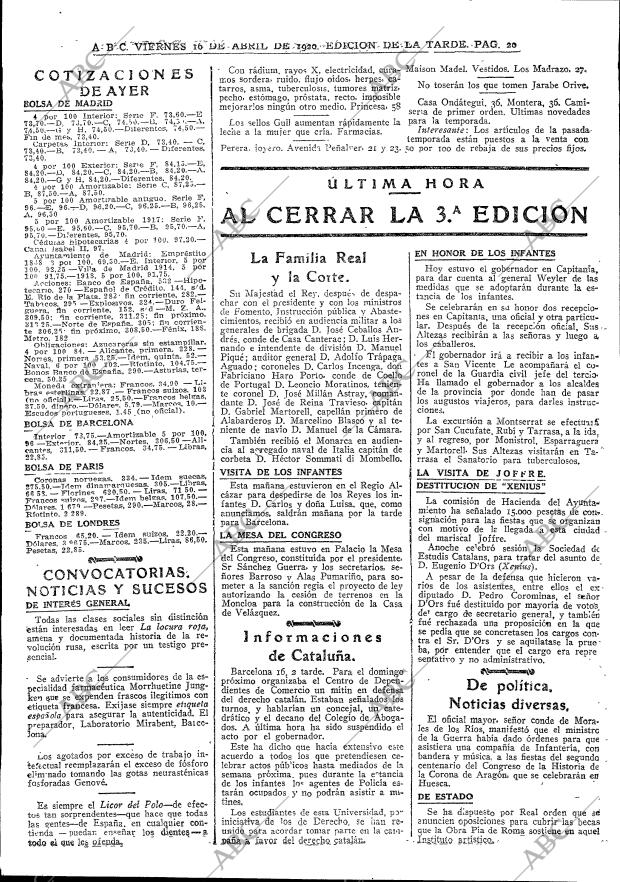 ABC MADRID 16-04-1920 página 20