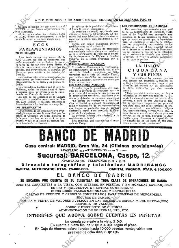 ABC MADRID 18-04-1920 página 12