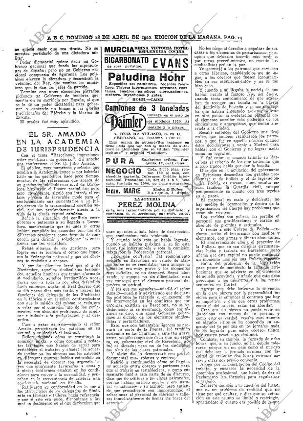 ABC MADRID 18-04-1920 página 14