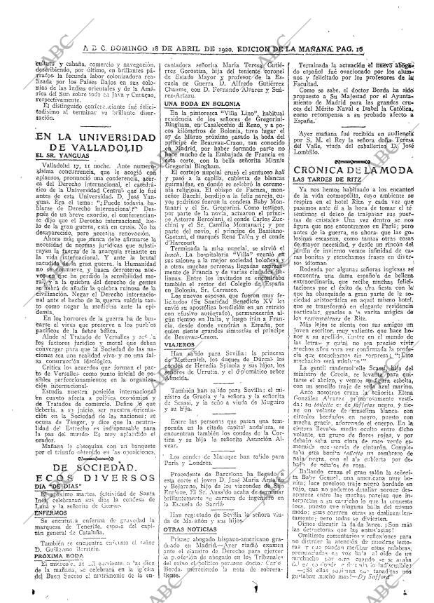 ABC MADRID 18-04-1920 página 16