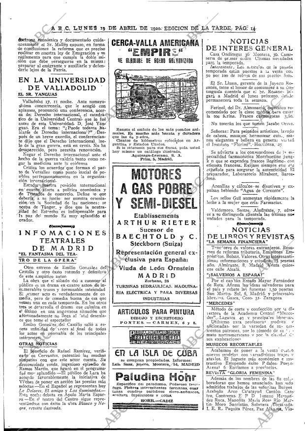 ABC MADRID 19-04-1920 página 14