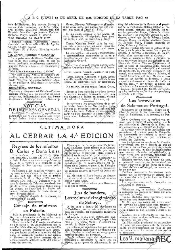 ABC MADRID 22-04-1920 página 18