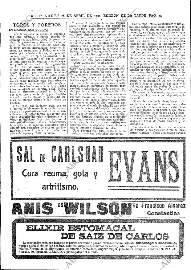 ABC MADRID 26-04-1920 página 14