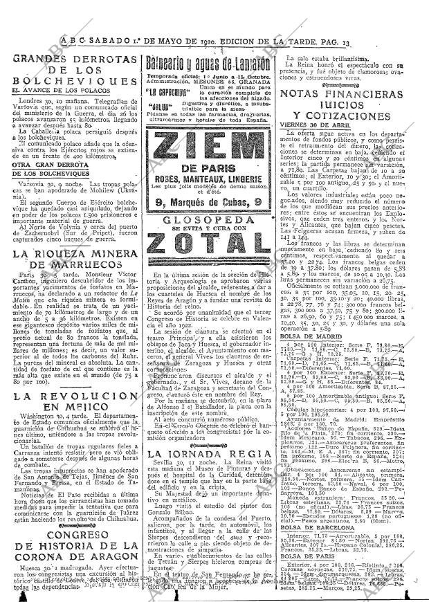 ABC MADRID 01-05-1920 página 13