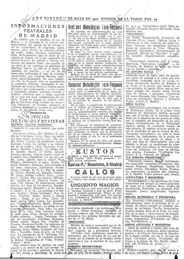 ABC MADRID 01-05-1920 página 14