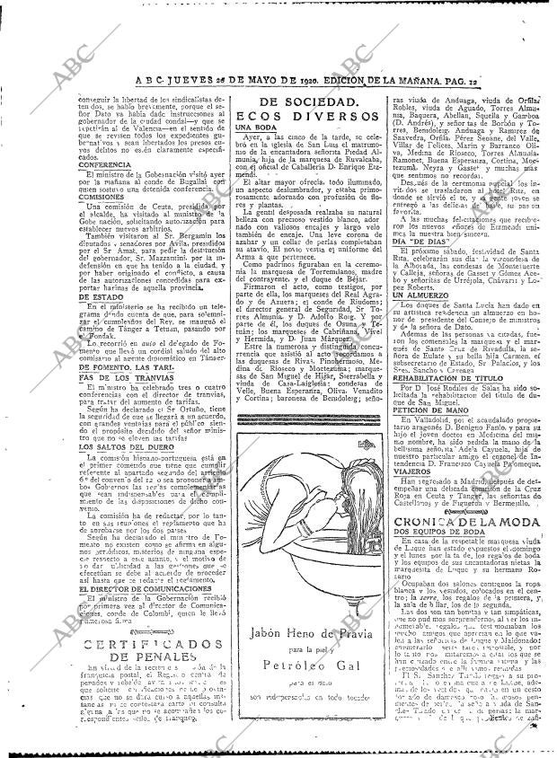 ABC MADRID 20-05-1920 página 12